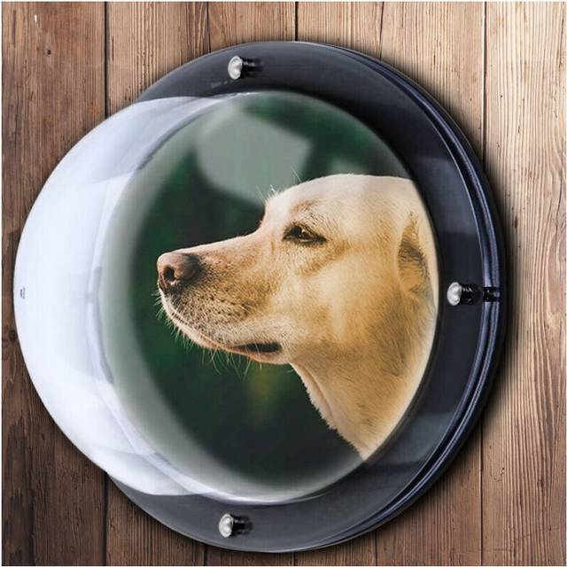 Dog Porthole Window Round Transparent for Fence Pet Peek Look Out Dome View