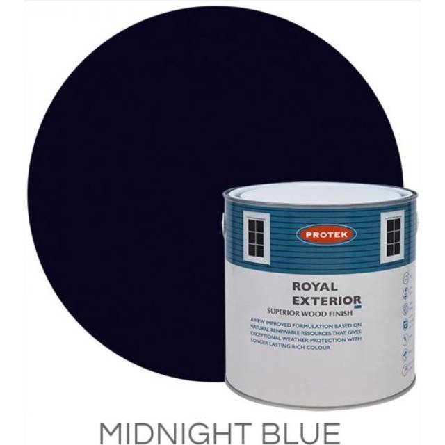 Protek Royal Exterior Paint, Midnight Blue 2.5L, Exterior Wood Paint, Paints, Garden Furniture Paint, Cladding Coatings, Summer