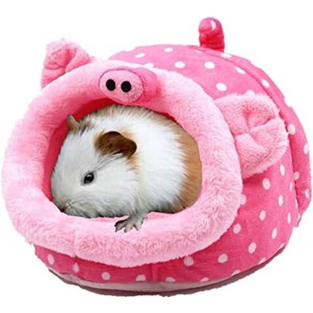 Chinchilla Hedgehog Guinea Pig Bed Accessories Cage Toys-Totoro Bed - Pink Pig-L