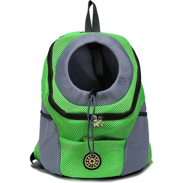 (Green, M) Pet Dog Shoulder Bag Small Dog Travel Mesh Backpack Breathable Portable Outbound Travel Pet Bag