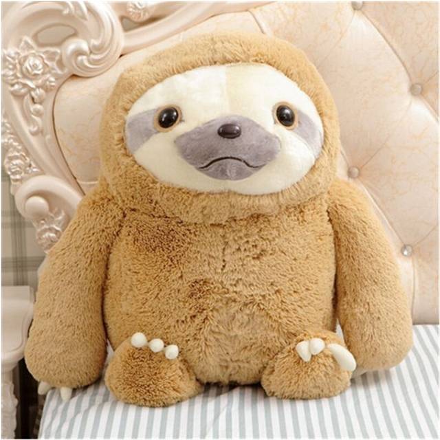 (Brown, 50cm/19.7in) Cute Giant Sloth Stuffed Plush Soft Toys Pillow Cushion Xmas Gifts Animal Doll