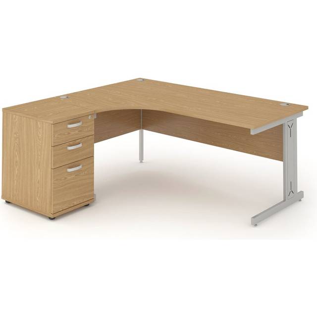 L-Shape Computer Desk - Beech (73cmH x 160cm W x 163cmD)