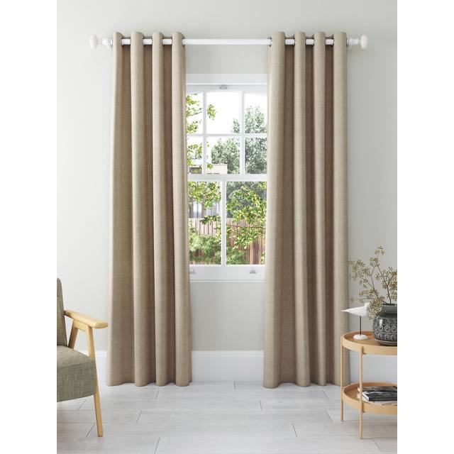 John Lewis Textured Weave Recycled Polyester Pair Blackout Lined Eyelet Curtains