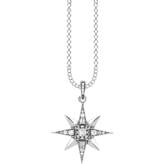 THOMAS SABO Royalty Star Cubic Zirconia Necklace KE1825-643-14-L45V - White