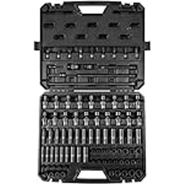 Mophorn - vevor 3/8' Drive Impact Socket Set, 90 Piece Socket Set sae 1/4'-3/4' and Metric 6-19mm, 6 Point Cr-Mo Alloy Steel for Auto Repair,