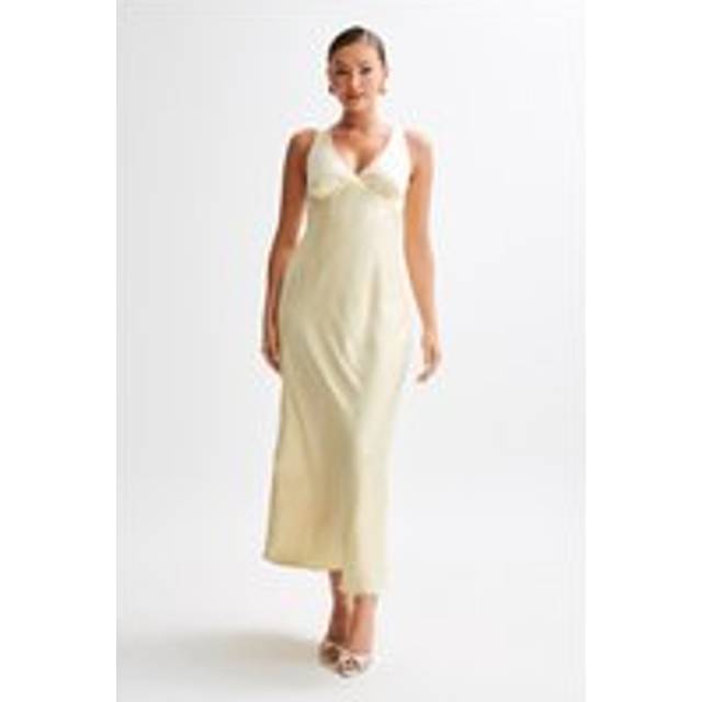 Meghan Satin Maxi Dress - Lemon Sorbet - XXS