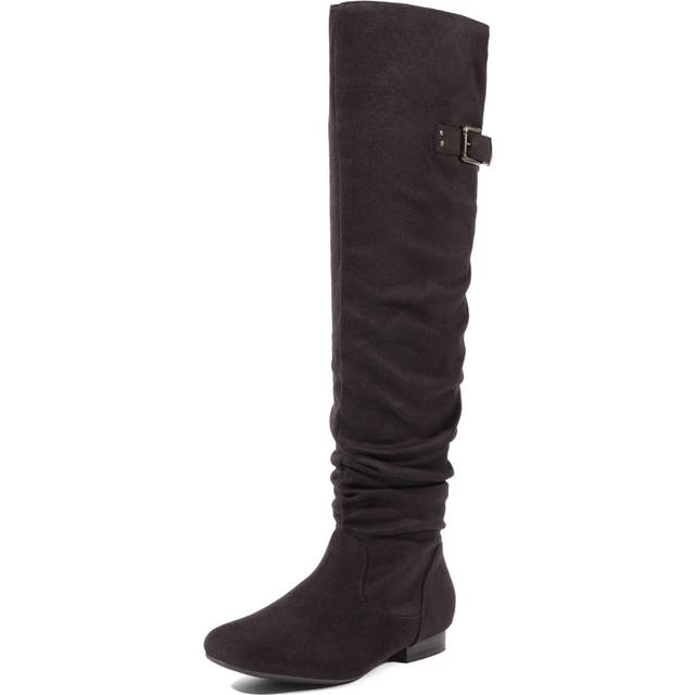 DREAM PAIRS Women's Colby Brown Over The Knee Pull On Boots - 8.5 M US