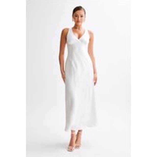 Meghan Satin Maxi Dress - Ivory