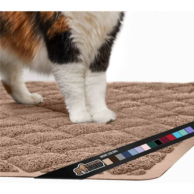 Gorilla Grip Thick Cat Litter Trapping Mat  47x35  Less Waste  Traps Mess from Box for Cleaner Floors  Stays in Place for Cats  Soft on Kitty Paws  Ea