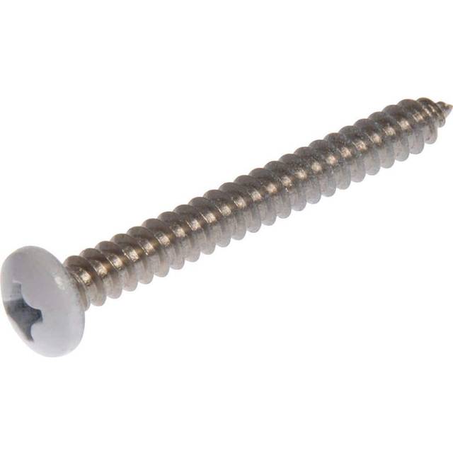 Hillman 44446 8 x 2-1/2-Inch White Pan Head Phillips Sheet Metal Screw  Stainless Steel  15-Pack
