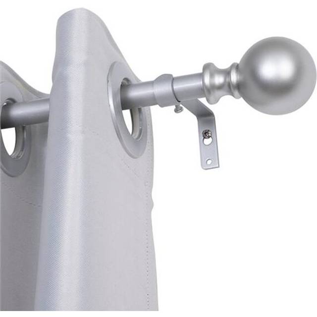 0.75 in. Single Decorative Drapery Adjustable Curtain Rods for Windows 86 to 120 in. - Nickel