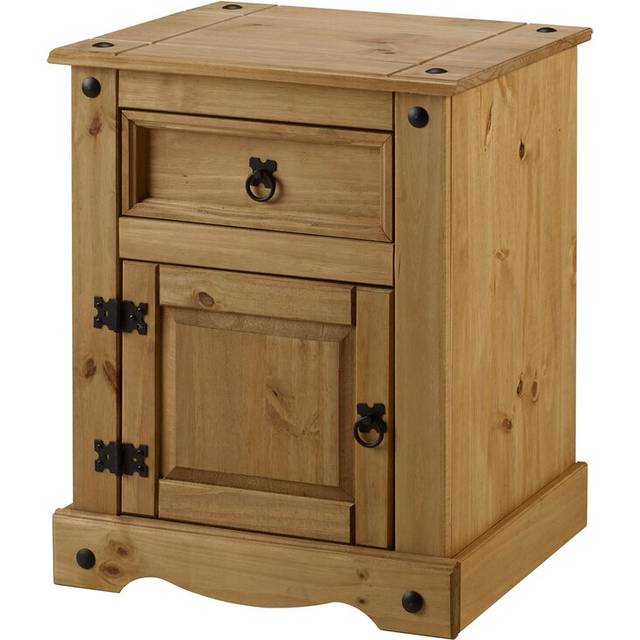 Bridewell 1 Drawer Bedside Table - Antique Wax (64cm H X 45cm W X 35cm D)