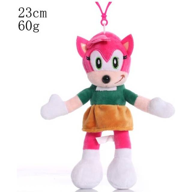 (Fense, 5 inch) Sonic The Hedgehog Shadow Amy Rose Knuckle Tail Plush Toy Soft Stuffed Doll Kids Toys Gifts