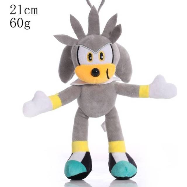 (Silva, 5 inch) Sonic The Hedgehog Shadow Amy Rose Knuckle Tail Plush Toy Soft Stuffed Doll Kids Toys Gifts