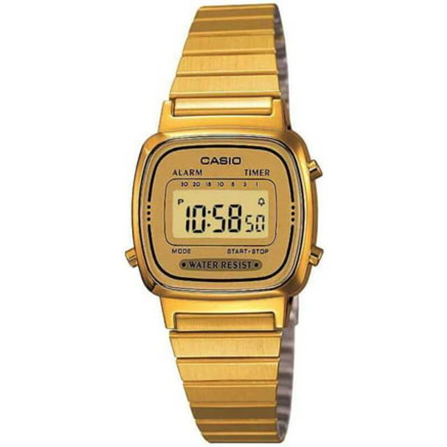 Casio Ladies Vintage Retro Gold Tone Digital Watch LA670WEGA-9EF