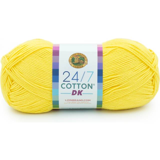 Lion Brand Yarn 24/7 Cotton DK Yarn  1 Pack  Lemon Drop