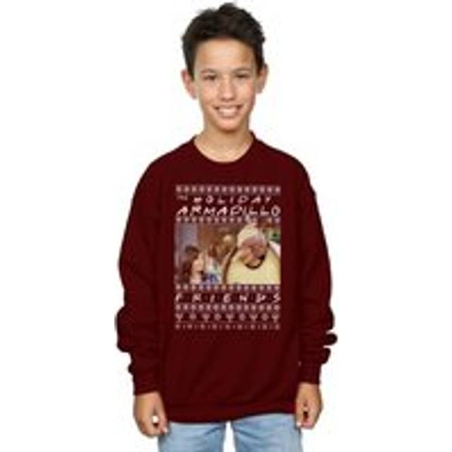 Fair Isle Holiday Armadillo Sweatshirt - Burgundy - 7-8 Years
