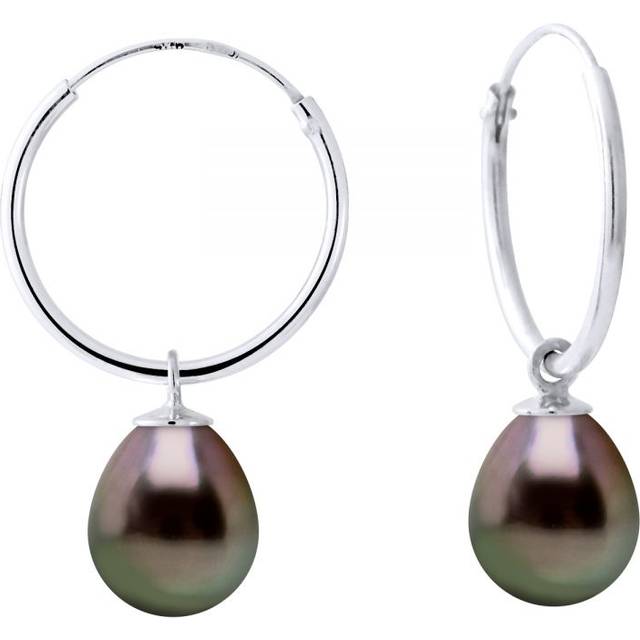 Diadema Womens - Earrings White Gold and Real Tahitian Pearls - Natural - One Size