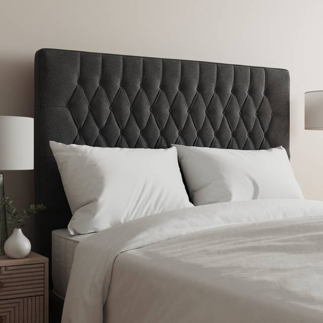 Luxury Tweed Chesterfield Headboard - Grey Tweed