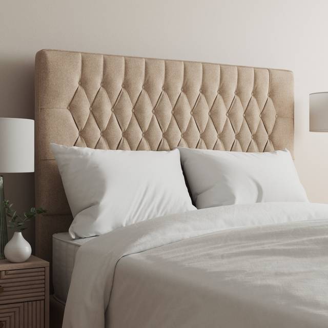 Luxury Tweed Chesterfield Headboard - Natural Tweed