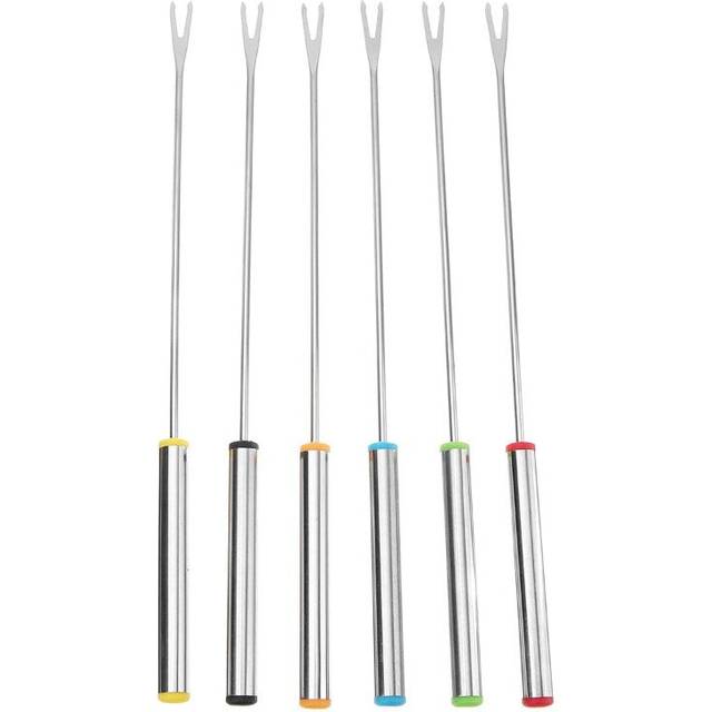 6Pcs Stainless Steel Bbq Fork Reusable Barbecue Skewers Cooking Tools Barbecue Accessories