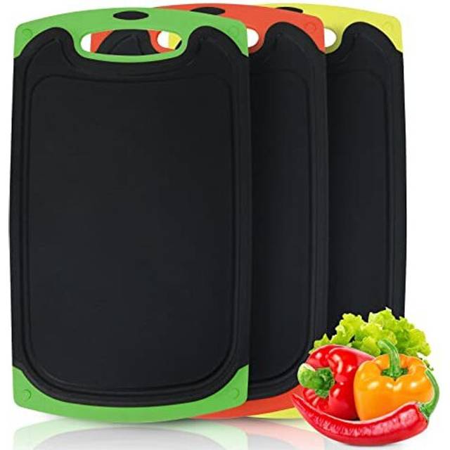 3Pcs Chopping Board Set Cutting Boards for Kitchens (Red-Green-Yellow)