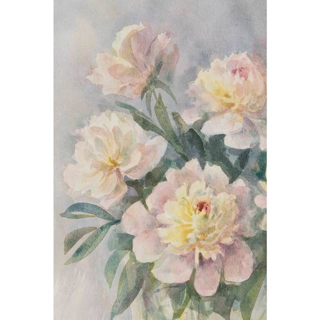 Maybrook Peonies In Watercolor by Eglelip - Wrapped Canvas Painting (46cm H x 30cm W x 3.8cm D)
