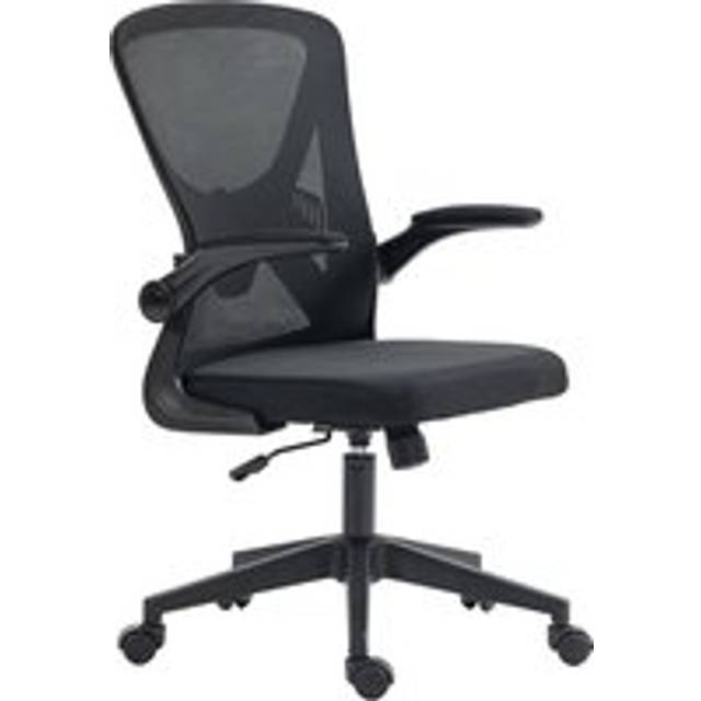 Vinsetto Mesh Office Chair With Flip-up Armrests, Ergonomic Computer Desk Chair With Lumbar Support And Swivel Wheels, Black