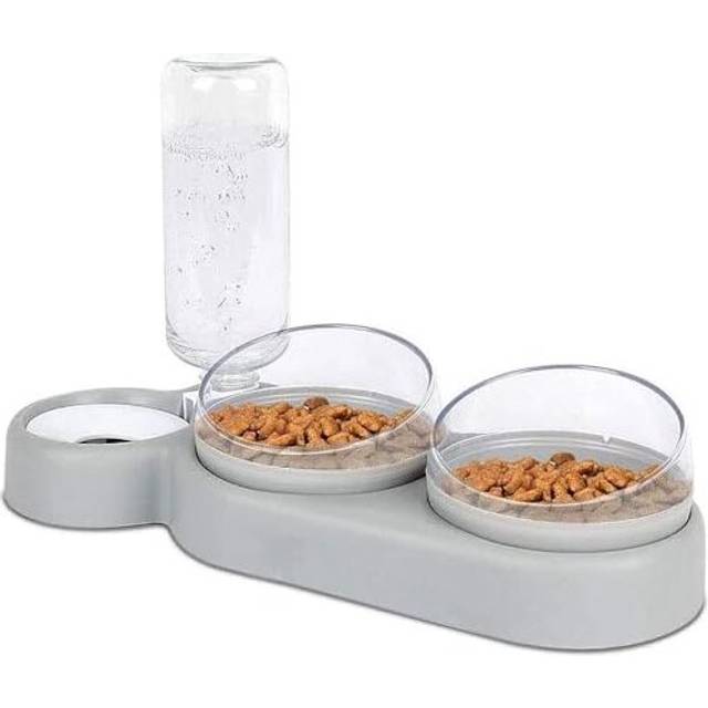 3-In-1 Cat Food And Water Bowl Set, Cat Bowls With Stand, Double Cat Bowls with Water Dispenser For Petï¼Food And Water Feeder For Small Medium Dogs