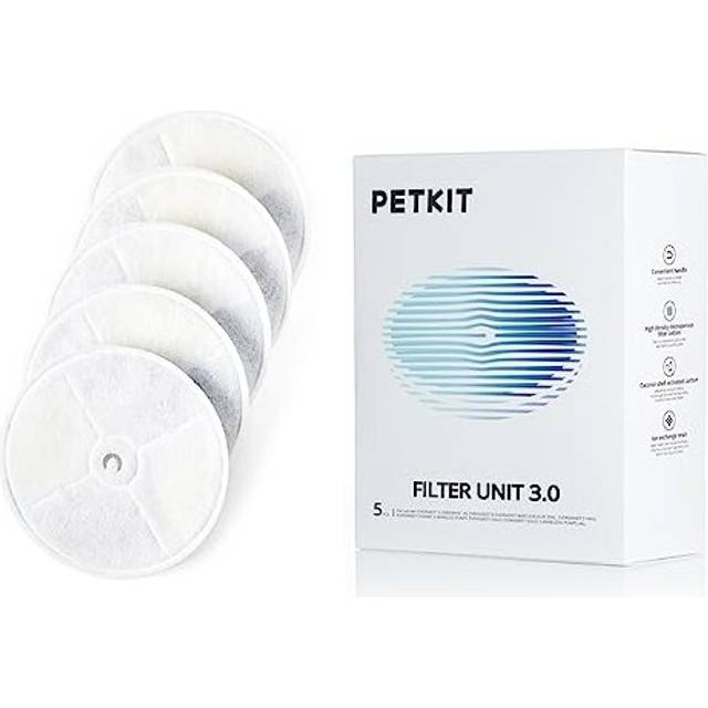 Upgraded Filter Units 3.0 for PETKIT Pet Water Fountains Eversweet 2S/3/3 Pro,Eversweet Solo/Solo SE & CYBERTAIL, Replacement Filters (5pcs)