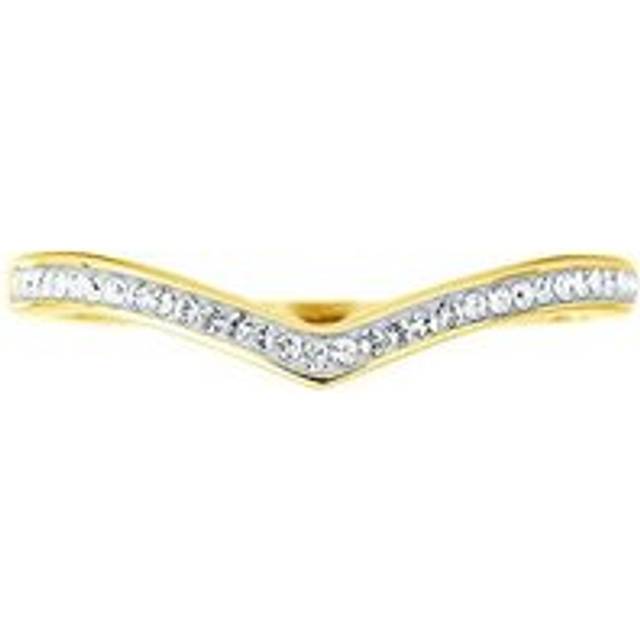 Evoke Sterling Silver Gold Plated Crystal Wishbone Ring