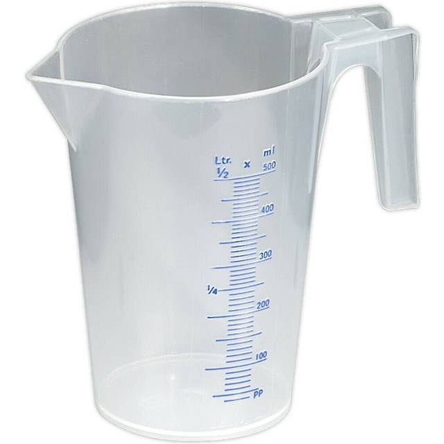 500ml Translucent Measuring Jug - Easy to Read Scale - Pouring Spout - Handle