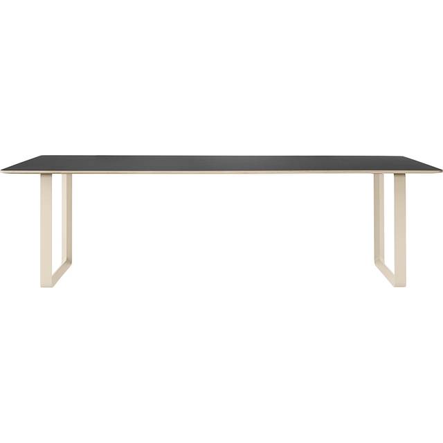 Muuto 70/70 matbord 255x108 cm Black linoleum-Plywood-Sand - Svart