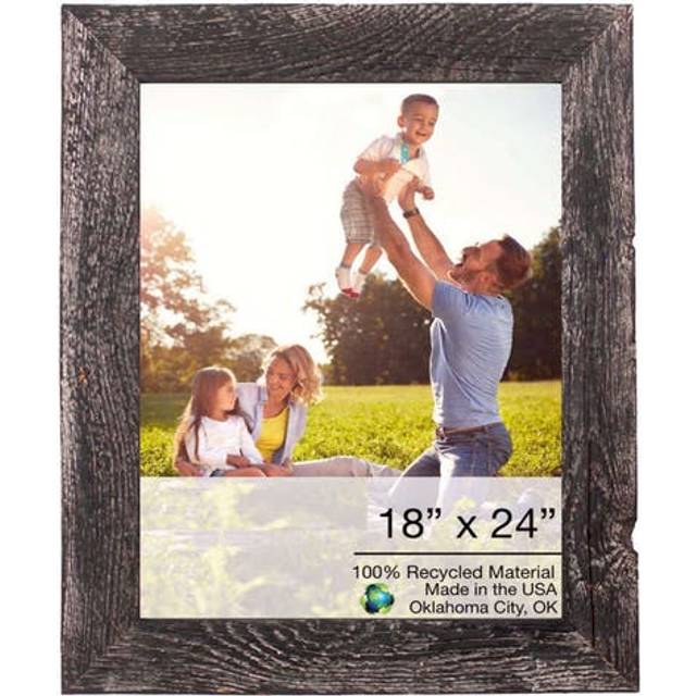 18X24 Rustic Smoky Black Picture Frame With Plexiglass Holder