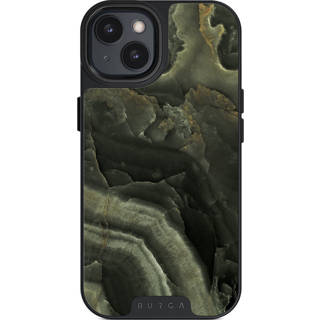 Misty Forest - Green Marble iPhone 14 Plus Case, Elite Dark (MagSafe) / Gunmetal