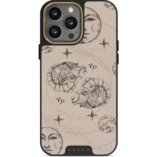 Capricorn - iPhone 14 Pro Case, Elite Dark (MagSafe) / Gold / Nude