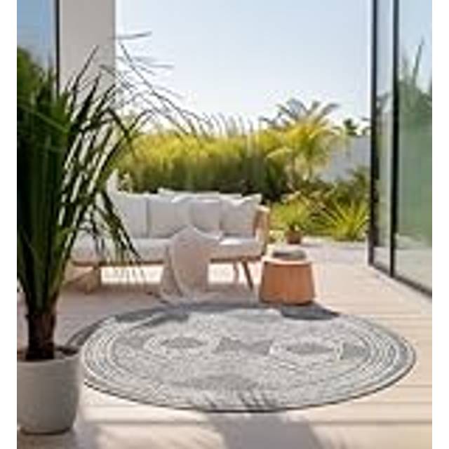 Gemini Area Rug - Matt brushed nickel (Round 100cm)