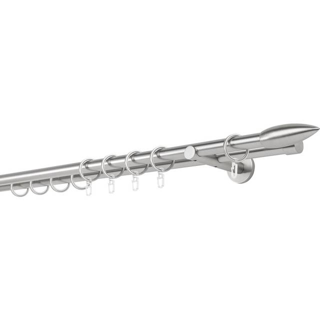 Curtain rod made to measure 20mm - Stainless Steel (2cm H x 220cm W x 12cm D)
