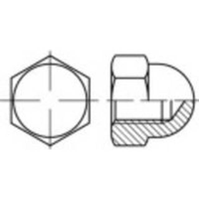 TOOLCRAFT 1066913 Hex Cap Nuts M4 DIN 1587 Stainless Steel A4 100 ...