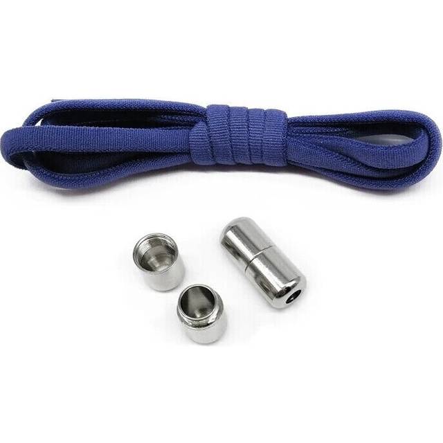(Navy) No Tie Elastic Trainers Shoe Laces with Buckles Quick Lazy Laces For Kids Adult