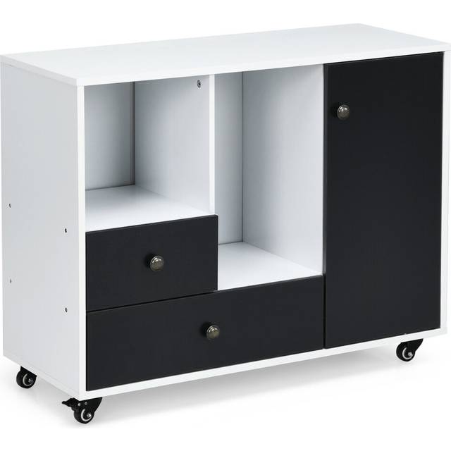 2-Drawer Rolling File Cabinet Lateral Mobile Filling Cabinet Office