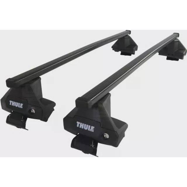 Thule Roof Bars for Audi Q8 e-tron SUV 2022 - 2025 (No Roof Rails) | SquareBar Evo Black Steel Car Roof Rack