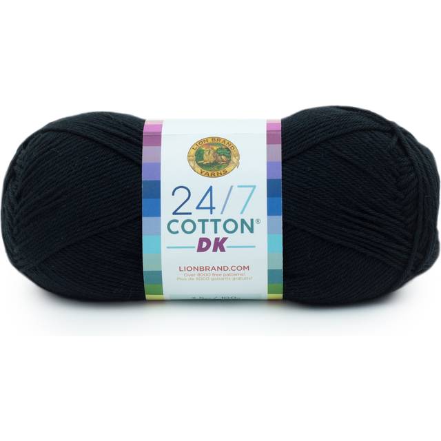 Lion Brand Yarn 24/7 Cotton DK Yarn  1 Pack  Caviar