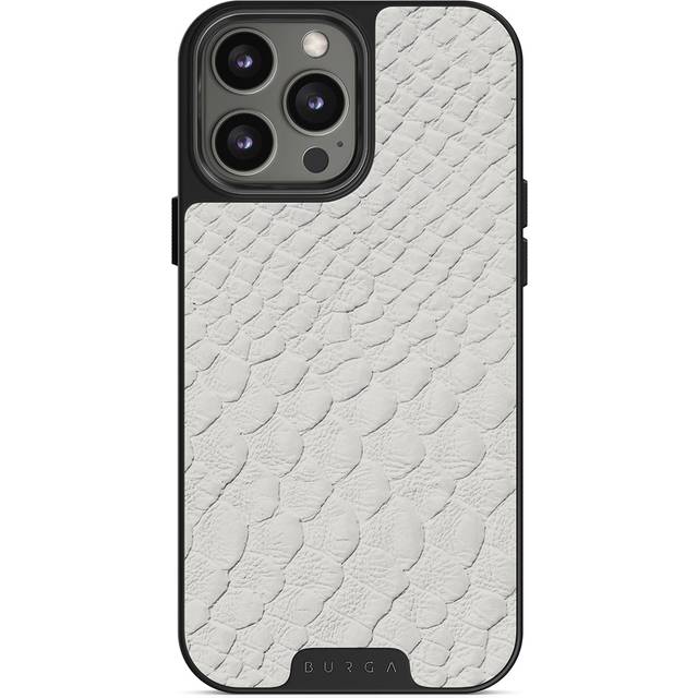 Glacial Desert - White Snakeskin iPhone 14 Pro Case, Elite Dark (MagSafe) / Gunmetal