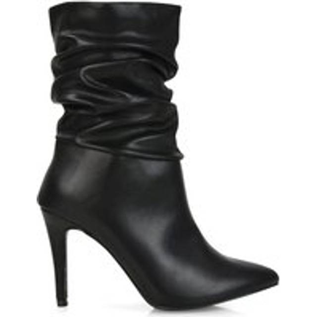 Womens slouch ankle boots ladies stiletto high heel point toe booties size 3-8
