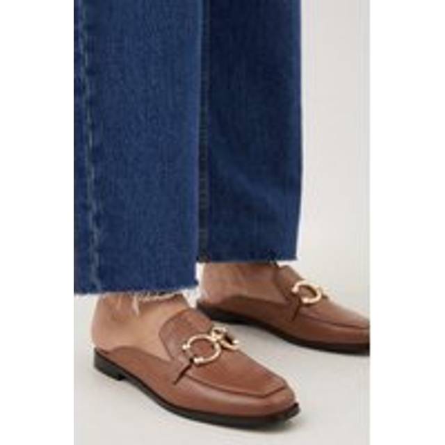 Leather Open Back Slip-On Loafer - Tan