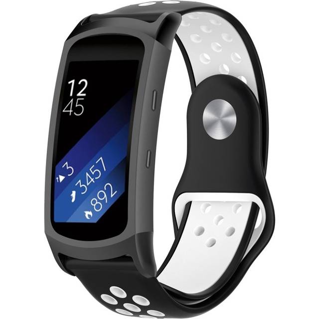 Samsung Gear Fit2 Pro två-färgat mjukt silikonarmband - Grå / Vit