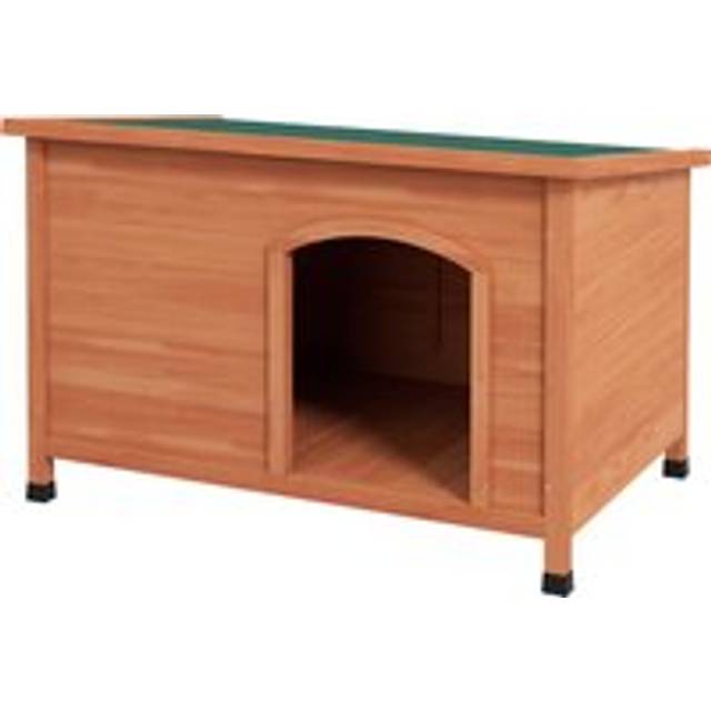 Pawhut Wooden Dog Kennel, Outdoor Pet House, With Removable Floor, Openable Roof, Water-resistant Paint - Natural Wood Tone