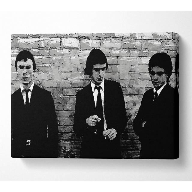 The Jam Retro B N W - Wrapped Canvas Art Prints - Multicolour (81cm H x 121.9cm W x 10cm D)