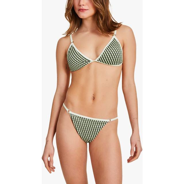 Accessorize Jacquard Skimpy Triangle Bikini Top, Multi